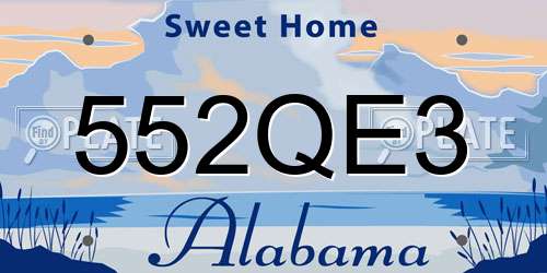 552QE3 Alabama License Plate