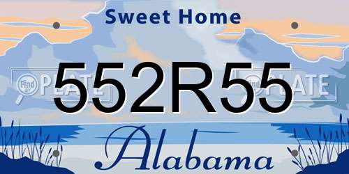 552R55 Alabama License Plate