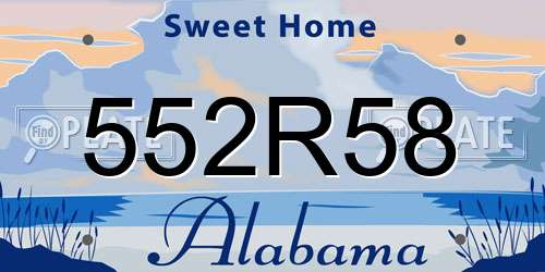 552R58 Alabama License Plate