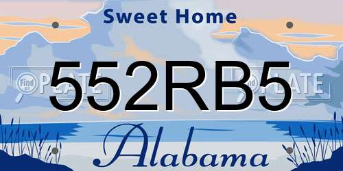 552RB5 Alabama License Plate