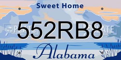 552RB8 Alabama License Plate