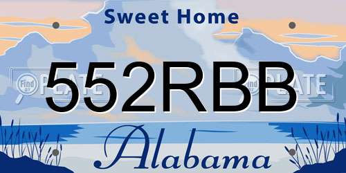 552RBB Alabama License Plate
