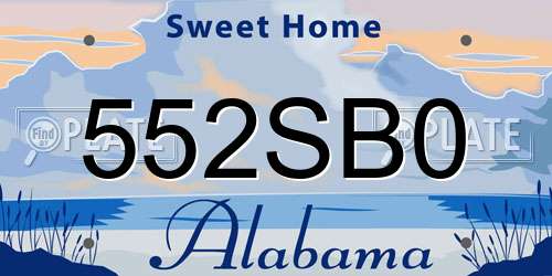 552SB0 Alabama License Plate