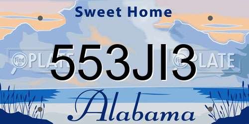 553JI3 Alabama License Plate