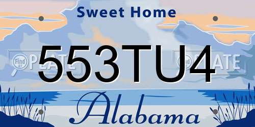 553TU4 Alabama License Plate
