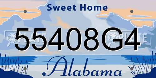 55408G4 Alabama License Plate