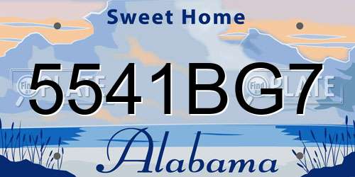 5541BG7 Alabama License Plate