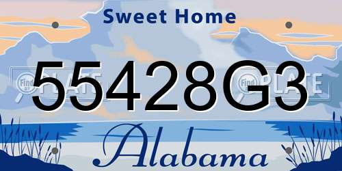 55428G3 Alabama License Plate