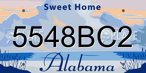 5548BC2 Alabama License Plate