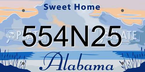 554N25 Alabama License Plate
