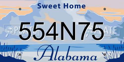 554N75 Alabama License Plate