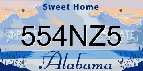 554NZ5 Alabama License Plate