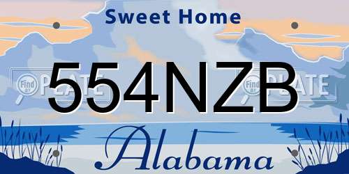 554NZB Alabama License Plate