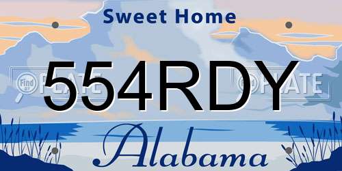 554RDY Alabama License Plate