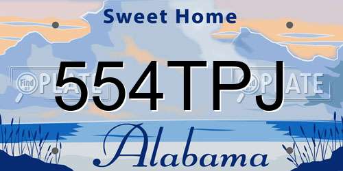 554TPJ Alabama License Plate