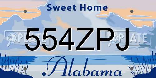 554ZPJ Alabama License Plate