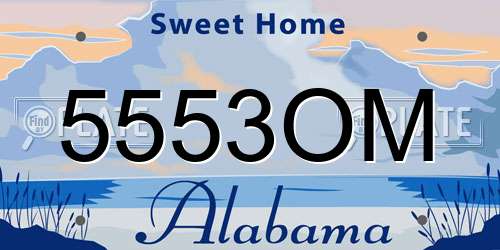 5553OM Alabama License Plate