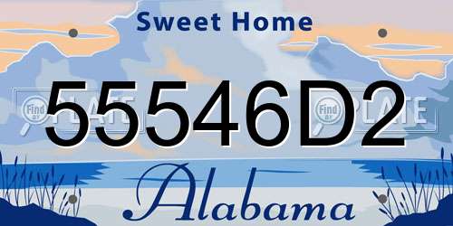 55546D2 Alabama License Plate