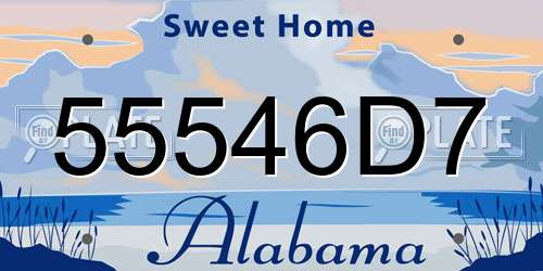 55546D7 Alabama License Plate