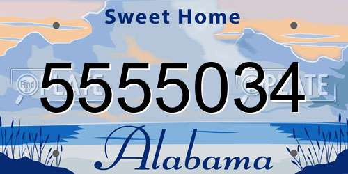 5555034 Alabama License Plate
