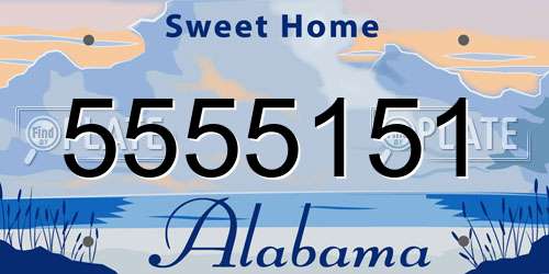 5555151 Alabama License Plate