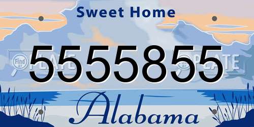 5555855 Alabama License Plate