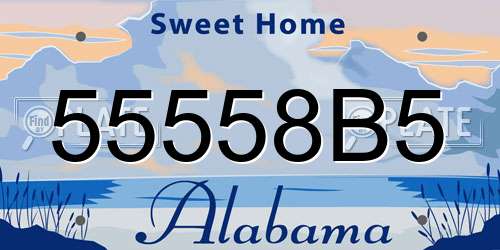 55558B5 Alabama License Plate