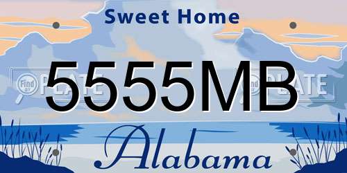 5555MB Alabama License Plate