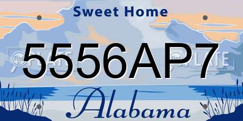 5556AP7 Alabama License Plate