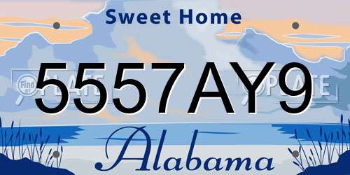 5557AY9 Alabama License Plate