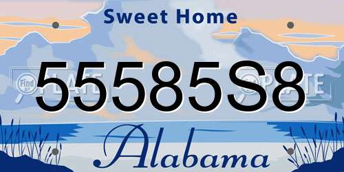 55585S8 Alabama License Plate