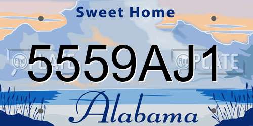 5559AJ1 Alabama License Plate
