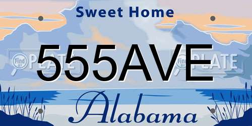 555AVE Alabama License Plate