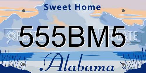 555BM5 Alabama License Plate