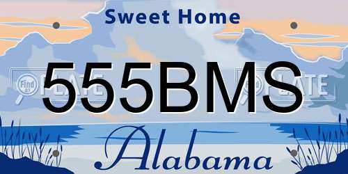 555BMS Alabama License Plate
