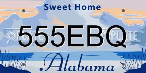 555EBQ Alabama License Plate