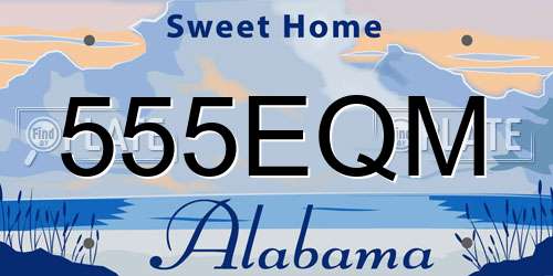 555EQM Alabama License Plate