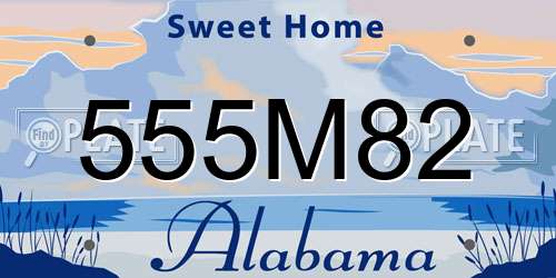 555M82 Alabama License Plate