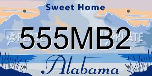 555MB2 Alabama License Plate