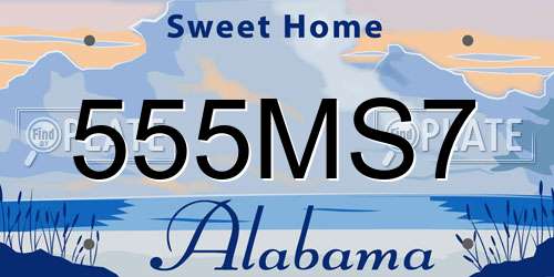 555MS7 Alabama License Plate