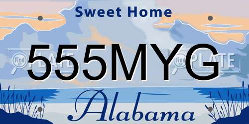 555MYG Alabama License Plate