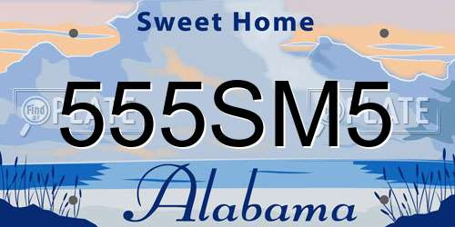 555SM5 Alabama License Plate