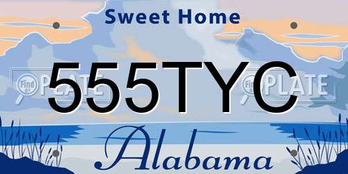 555TYC Alabama License Plate