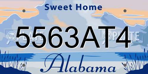 5563AT4 Alabama License Plate