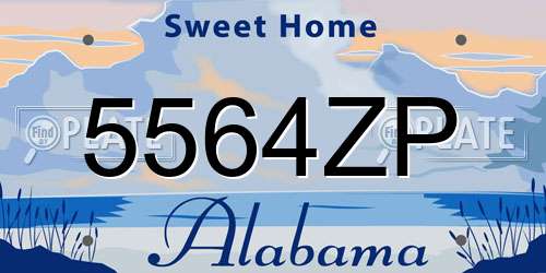 5564ZP Alabama License Plate