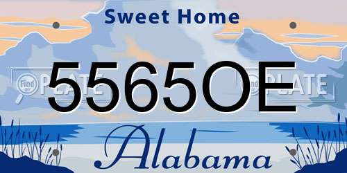 5565OE Alabama License Plate