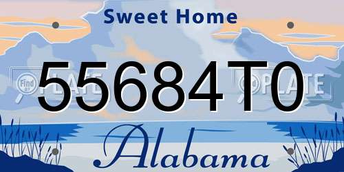 55684T0 Alabama License Plate