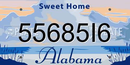 55685I6 Alabama License Plate