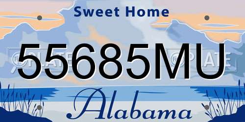 55685MU Alabama License Plate