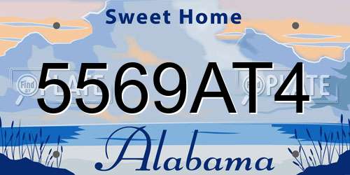 5569AT4 Alabama License Plate